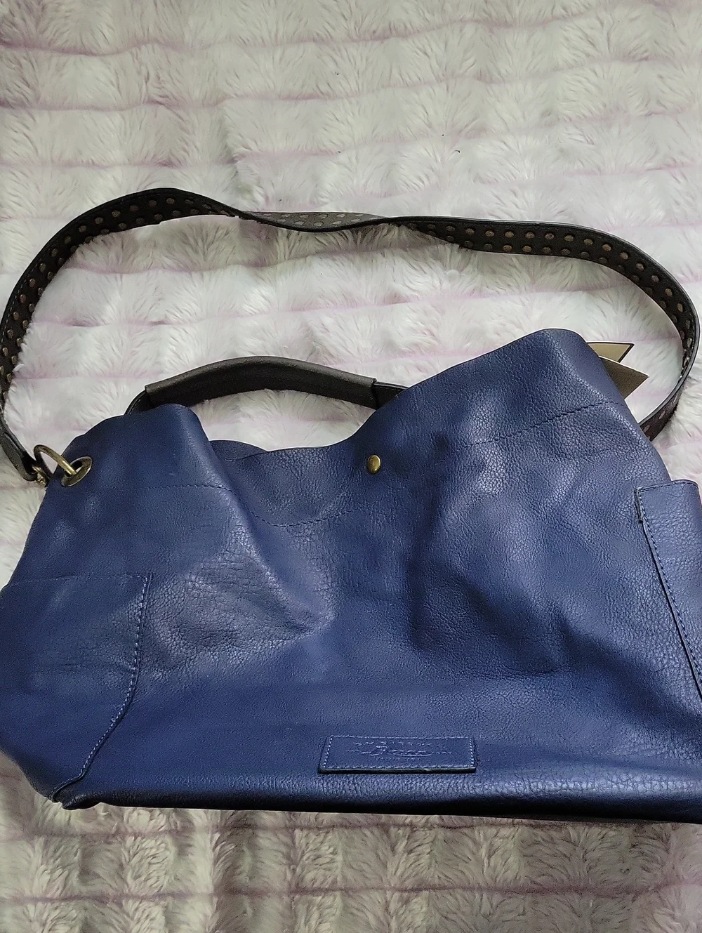 NWT G.H. Bass 2-in-1 Dark Navy Hobo Slouch Grommet Strap Shoulder Hand Bag